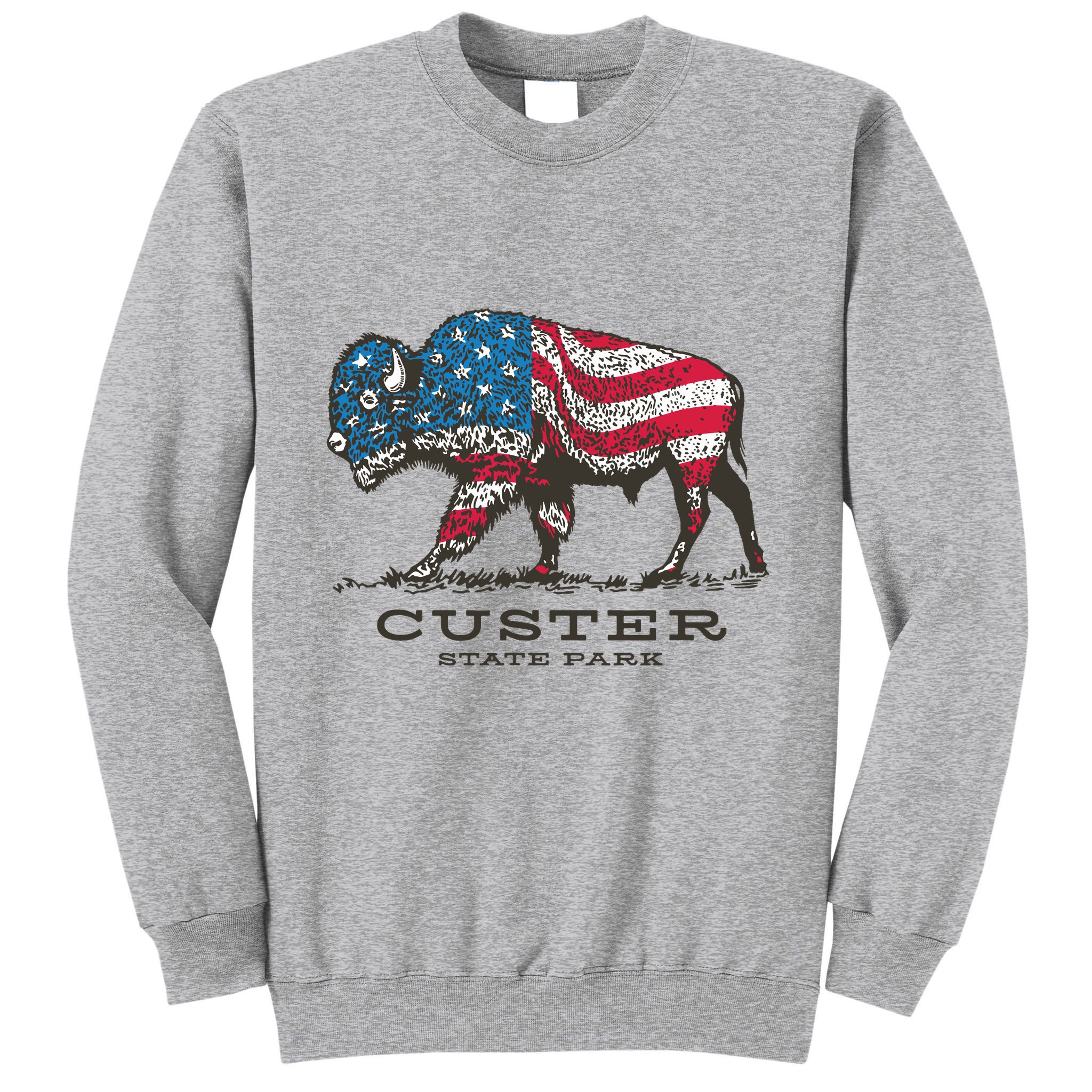Custer State Park South Dakota Buffalo Roundup Patriotic Tall Sweatshirt