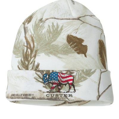 Custer State Park South Dakota Buffalo Roundup Patriotic Kati Licensed 12" Camo Beanie