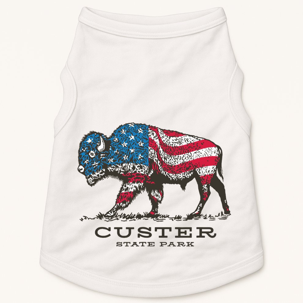Custer State Park South Dakota Buffalo Roundup Patriotic Doggie Tank