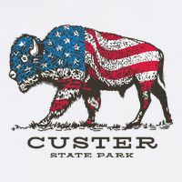 Custer State Park South Dakota Buffalo Roundup Patriotic Cooling Performance Crew T-Shirt