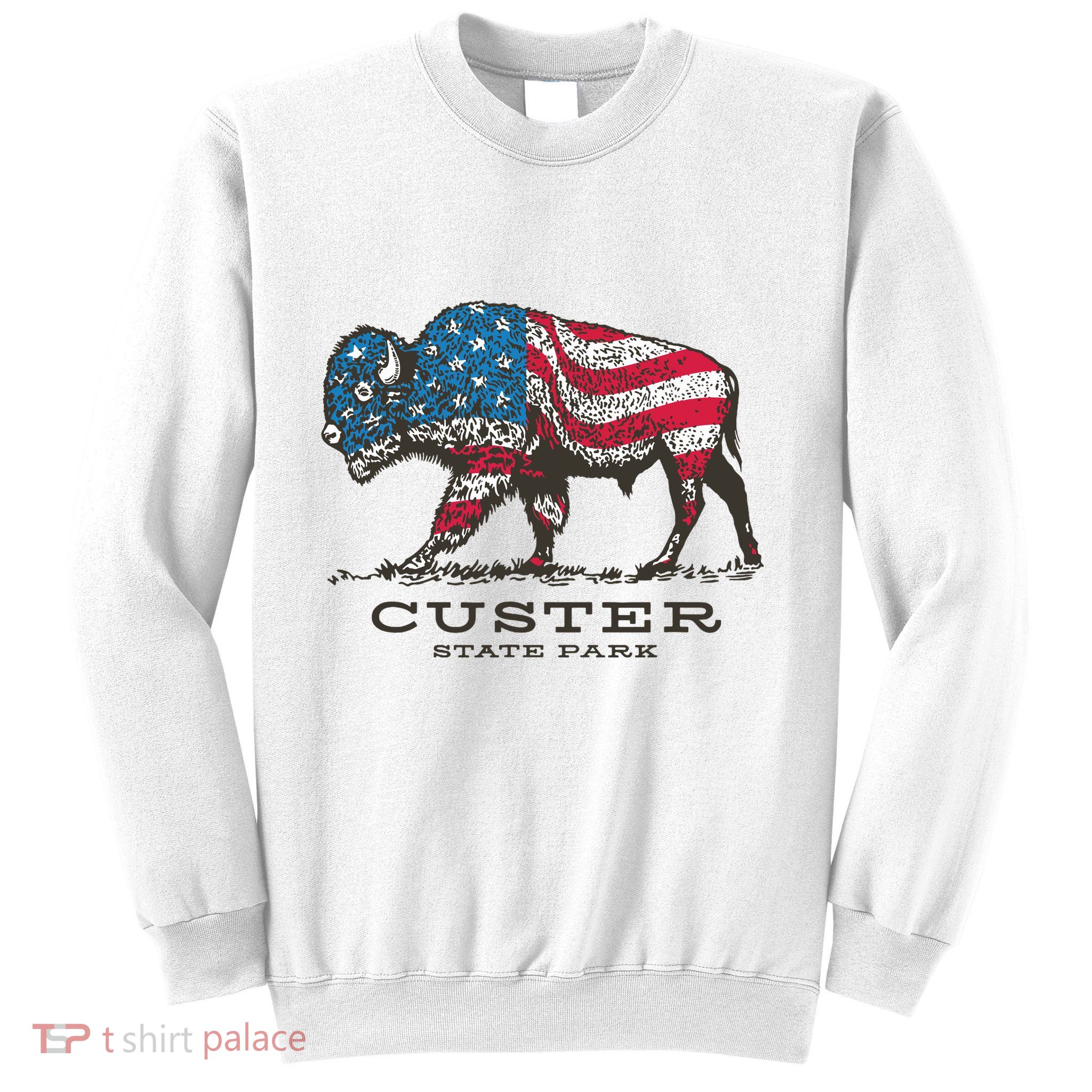 Custer State Park South Dakota Buffalo Roundup Patriotic Sweatshirt