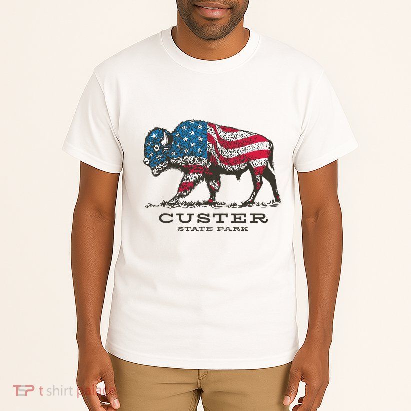 Custer State Park South Dakota Buffalo Roundup Patriotic Tall T-Shirt