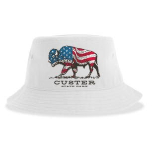 Custer State Park South Dakota Buffalo Roundup Patriotic Sustainable Bucket Hat