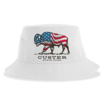 Custer State Park South Dakota Buffalo Roundup Patriotic Sustainable Bucket Hat