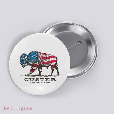 Custer State Park South Dakota Buffalo Roundup Patriotic Button