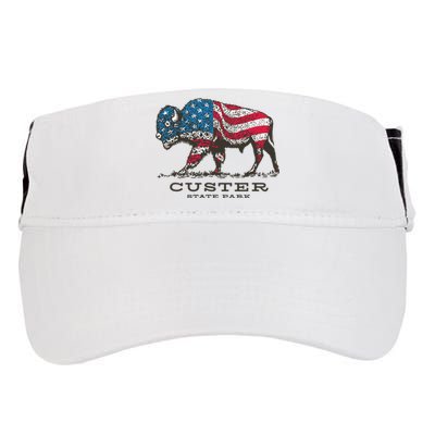 Custer State Park South Dakota Buffalo Roundup Patriotic Adult Drive Performance Visor