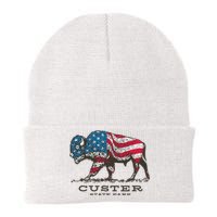 Custer State Park South Dakota Buffalo Roundup Patriotic Knit Cap Winter Beanie