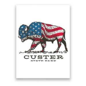 Custer State Park South Dakota Buffalo Roundup Patriotic Poster