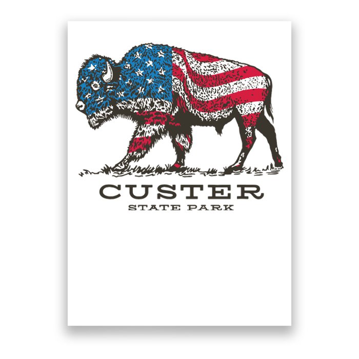 Custer State Park South Dakota Buffalo Roundup Patriotic Poster