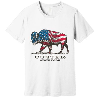 Custer State Park South Dakota Buffalo Roundup Patriotic Premium T-Shirt
