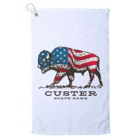 Custer State Park South Dakota Buffalo Roundup Patriotic Golf Towel