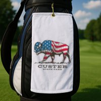 Custer State Park South Dakota Buffalo Roundup Patriotic Golf Towel