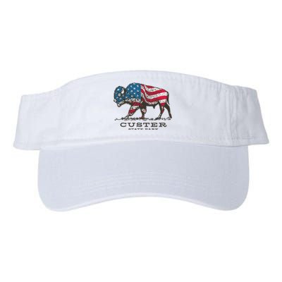 Custer State Park South Dakota Buffalo Roundup Patriotic Valucap Bio-Washed Visor