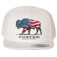 Custer State Park South Dakota Buffalo Roundup Patriotic Wool Snapback Cap