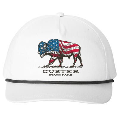 Custer State Park South Dakota Buffalo Roundup Patriotic Snapback Five-Panel Rope Hat