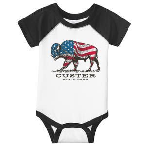 Custer State Park South Dakota Buffalo Roundup Patriotic Infant Baby Jersey Bodysuit