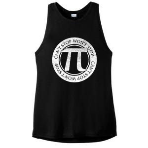 Can't Stop Pi Won't Stop Pi Day Cute Gift Funny Math Pi Day Gift Ladies PosiCharge Tri-Blend Wicking Tank