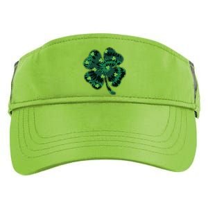 Cute St Patricks Day Tie Dye Shamrock Clover Adult Drive Performance Visor