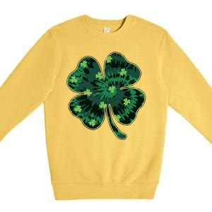 Cute St Patricks Day Tie Dye Shamrock Clover Premium Crewneck Sweatshirt