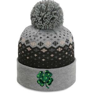 Cute St Patricks Day Tie Dye Shamrock Clover The Baniff Cuffed Pom Beanie