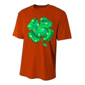 Cute St Patricks Day Tie Dye Shamrock Clover Performance Sprint T-Shirt