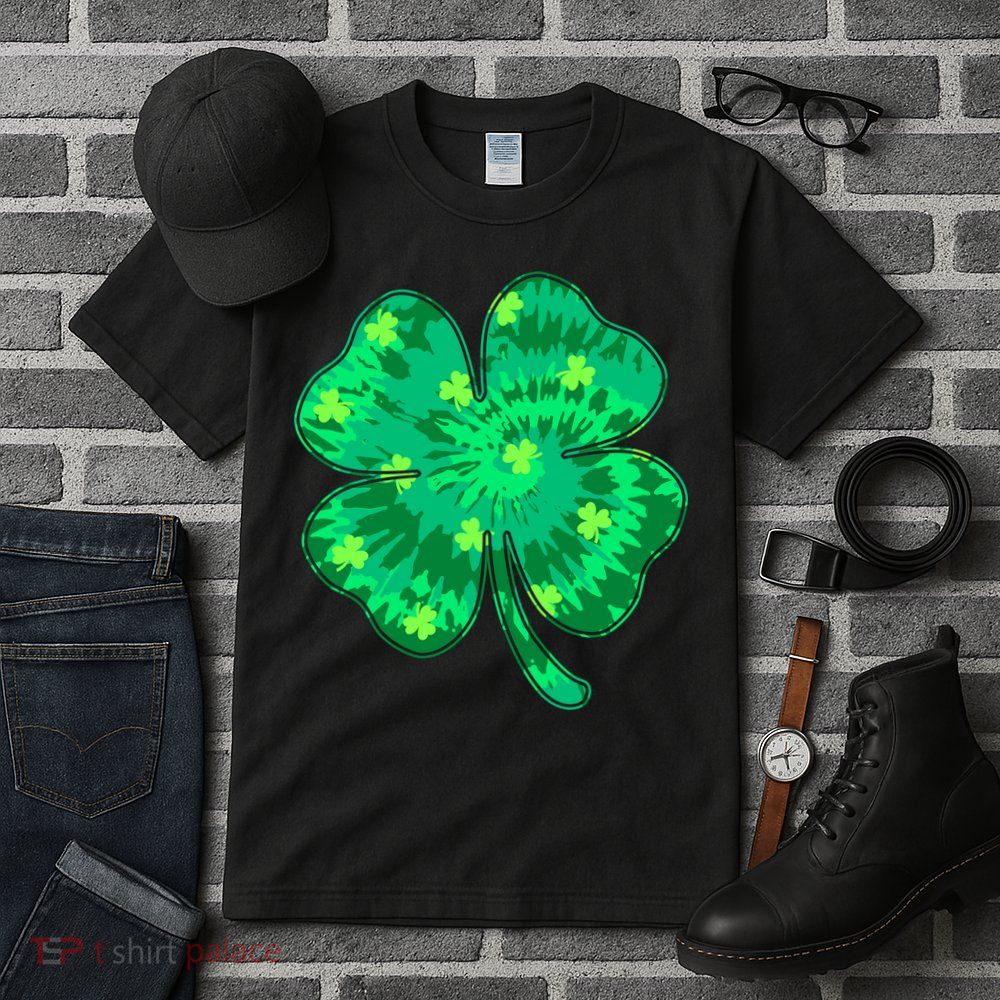 Cute St Patricks Day Tie Dye Shamrock Clover Tall T-Shirt