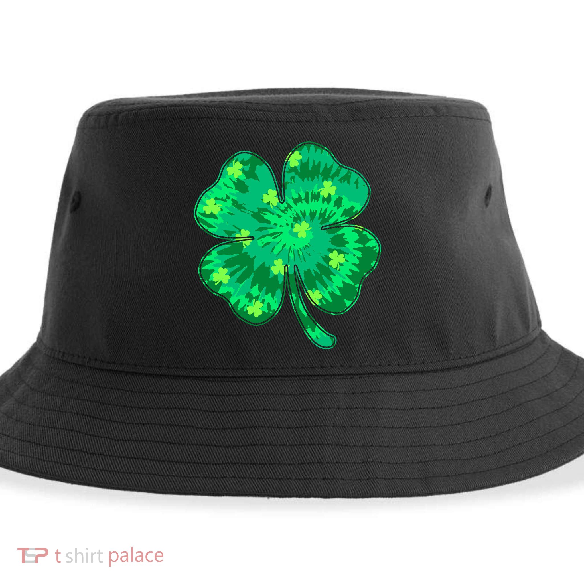 Cute St Patricks Day Tie Dye Shamrock Clover Sustainable Bucket Hat