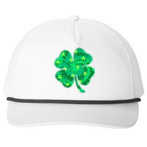 Cute St Patricks Day Tie Dye Shamrock Clover Snapback Five-Panel Rope Hat