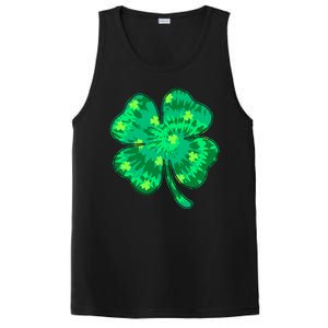 Cute St Patricks Day Tie Dye Shamrock Clover PosiCharge Competitor Tank