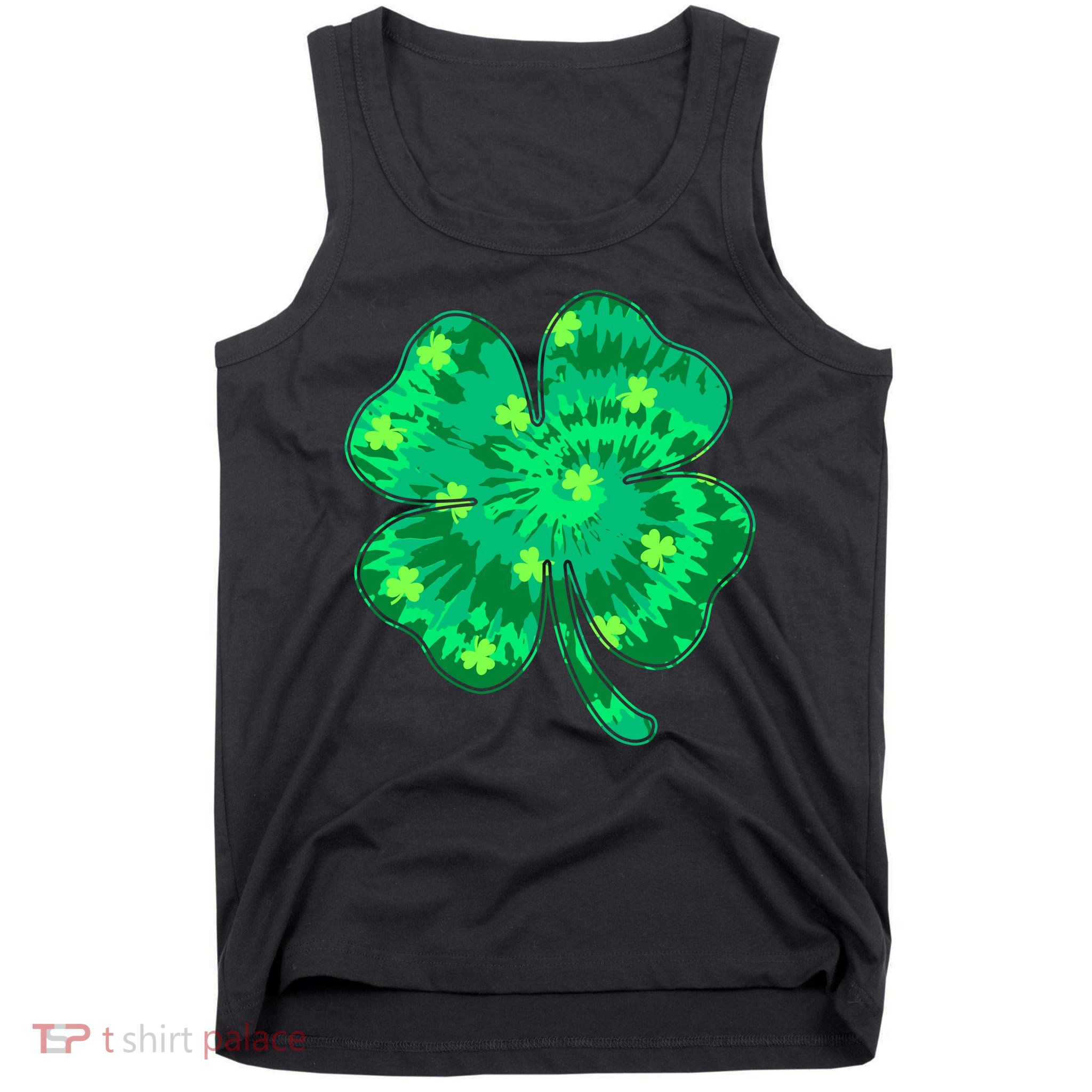 Cute St Patricks Day Tie Dye Shamrock Clover Tank Top