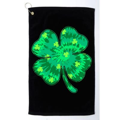 Cute St Patricks Day Tie Dye Shamrock Clover Golf Towel