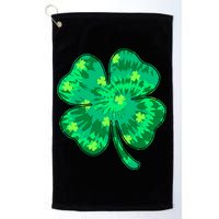 Cute St Patricks Day Tie Dye Shamrock Clover Golf Towel
