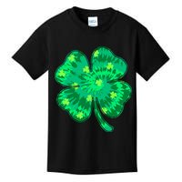 Cute St Patricks Day Tie Dye Shamrock Clover Kids T-Shirt