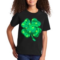 Cute St Patricks Day Tie Dye Shamrock Clover Kids T-Shirt