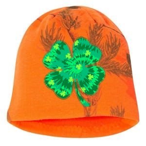 Cute St Patricks Day Tie Dye Shamrock Clover Kati - Camo Knit Beanie