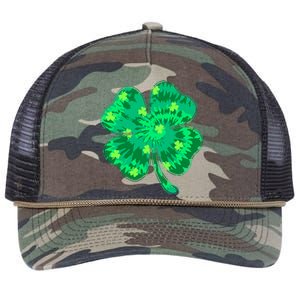 Cute St Patricks Day Tie Dye Shamrock Clover Retro Rope Trucker Hat Cap