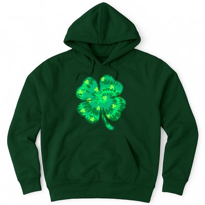 Cute St Patricks Day Tie Dye Shamrock Clover Hoodie
