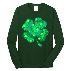 Cute St Patricks Day Tie Dye Shamrock Clover Long Sleeve Shirt