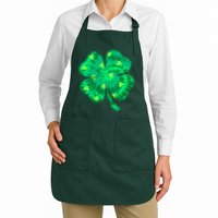 Cute St Patricks Day Tie Dye Shamrock Clover Apron