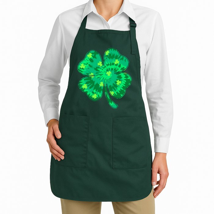 Cute St Patricks Day Tie Dye Shamrock Clover Apron