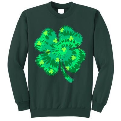 Cute St Patricks Day Tie Dye Shamrock Clover Sweatshirt