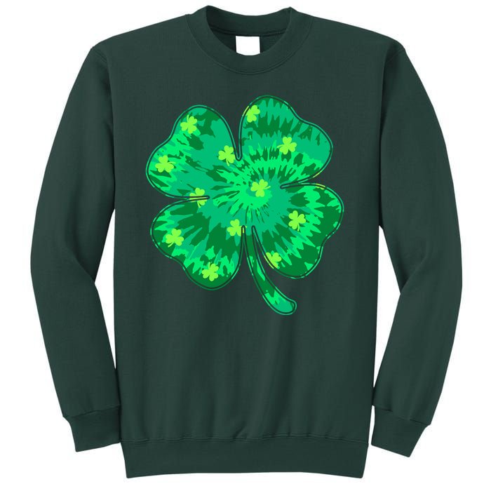 Cute St Patricks Day Tie Dye Shamrock Clover Sweatshirt