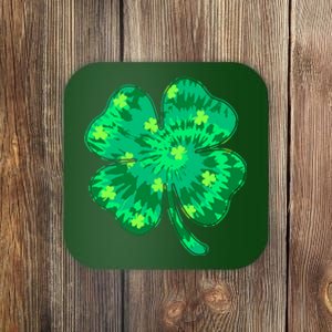 Cute St Patricks Day Tie Dye Shamrock Clover Coaster