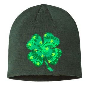 Cute St Patricks Day Tie Dye Shamrock Clover Sustainable Beanie