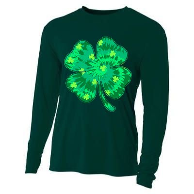Cute St Patricks Day Tie Dye Shamrock Clover Cooling Performance Long Sleeve Crew