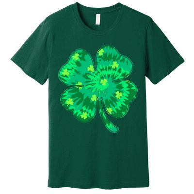 Cute St Patricks Day Tie Dye Shamrock Clover Premium T-Shirt