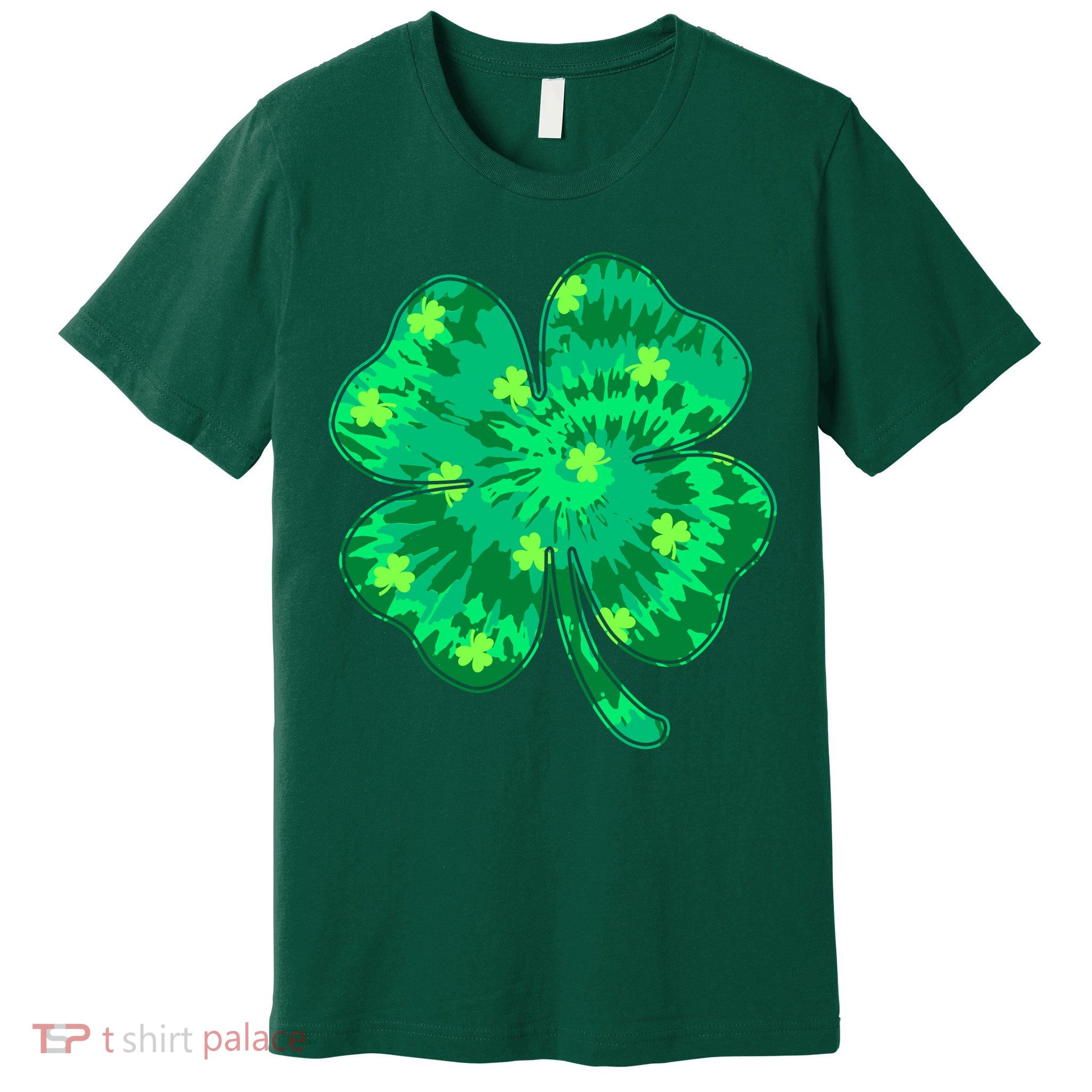 Cute St Patricks Day Tie Dye Shamrock Clover Premium T-Shirt