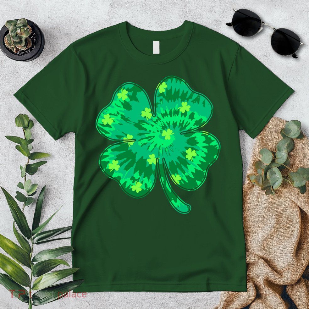 Cute St Patricks Day Tie Dye Shamrock Clover Premium T-Shirt