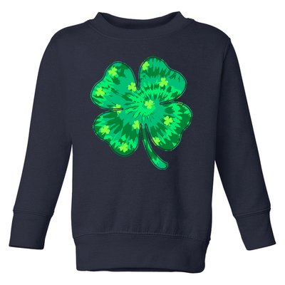 Cute St Patricks Day Tie Dye Shamrock Clover Toddler Sweatshirt