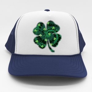 Cute St Patricks Day Tie Dye Shamrock Clover Trucker Hat